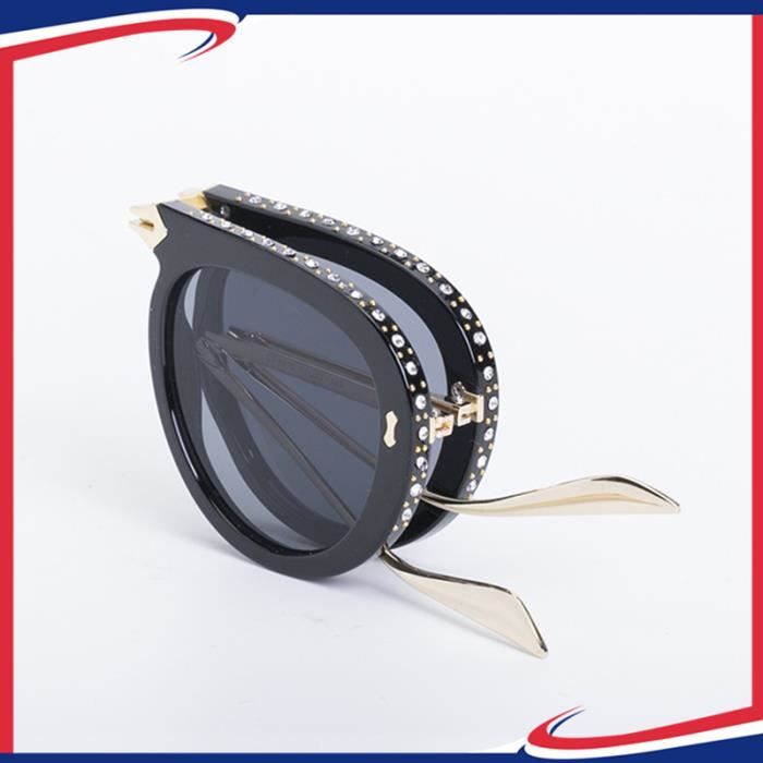 Lunette de soleil femme luxe marque pliable portable designer