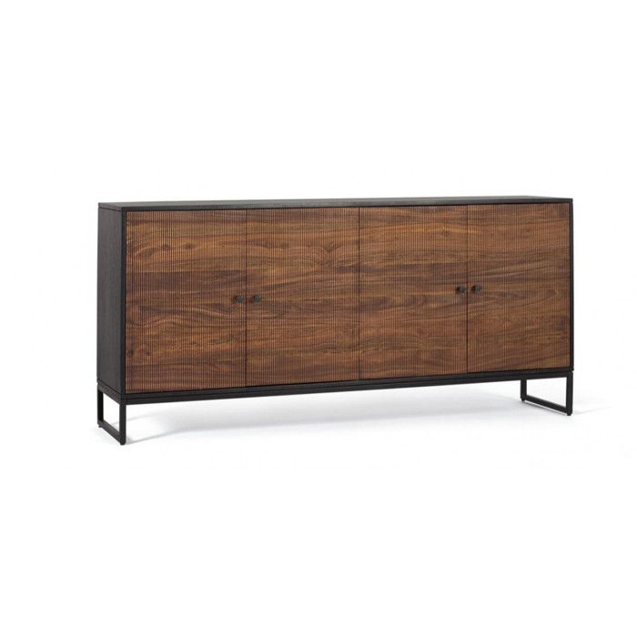 Buffet 4 Portes - Giner y Colomer - Palissandre & Manguier - Base Métal - Marron & Noir