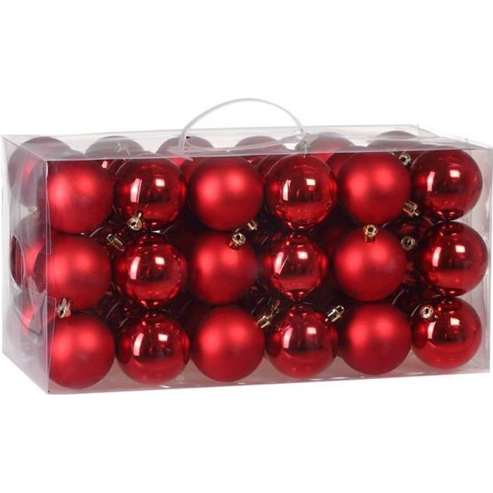 Lot de 54 boules de Noël en plastique robuste Décoration de Noël