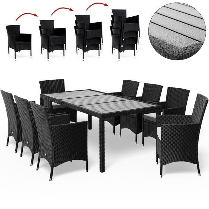 Salon De Jardin En Polyrotin 17 Pieces Achat Vente Pas Cher