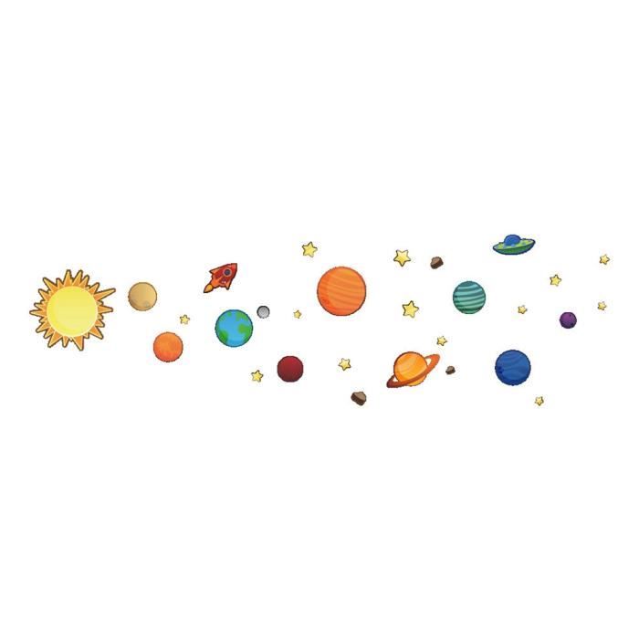 600 Autocollants Système Solaire - Rouleaux Avec Perforation Pour Enfants - 3,8cm