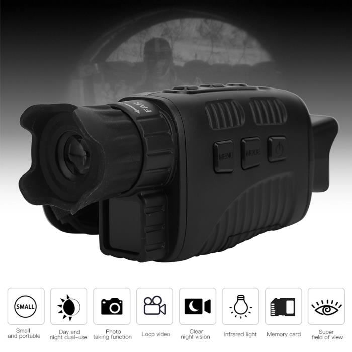 Monoculaire de vision nocturne numérique 1080p avec lampe de poche infrarouge 940 nm