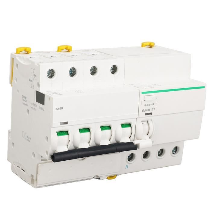 Disjoncteur Différentiel 2P 125A 400V DZ47-125 - Protection Fuites, Surcharge, Court-circuit - Pour Tableau électrique Maison, Projet Rénovation