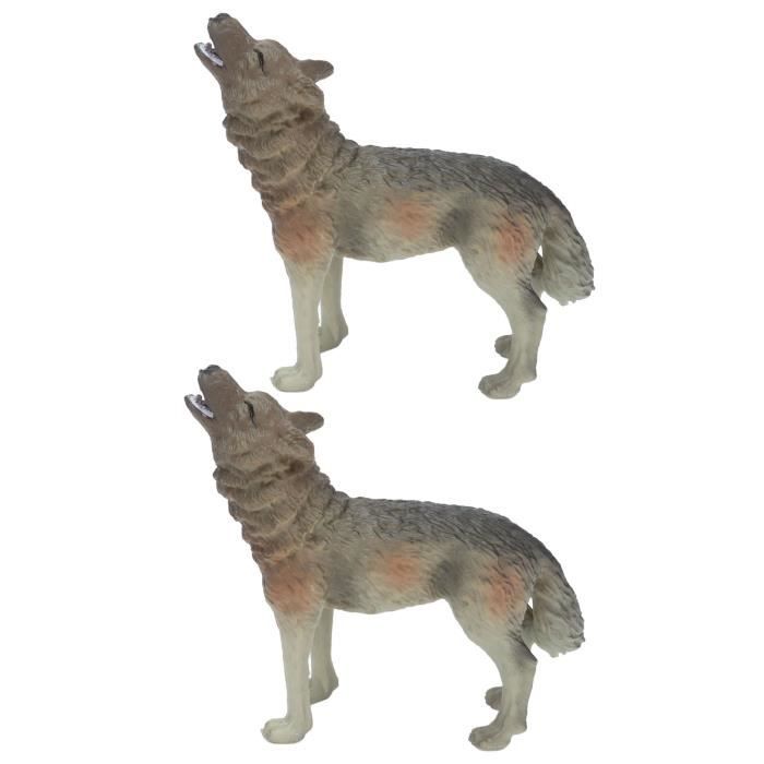 Figurines de Loup des Neiges en Pvc, Ornements de Figurines de Loup, Modèle de Jouet en Pvc, Figurines de Loup des Neiges, Simulation de Modèle d'Animal Sauvage pour Enfants