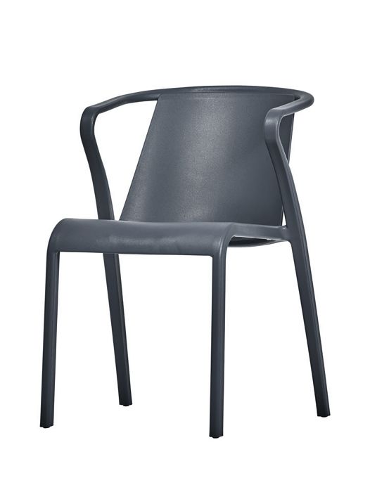 fauteuil de jardin empilable fado en polypropylène renforcé avec fibre de verre - gris anthracite