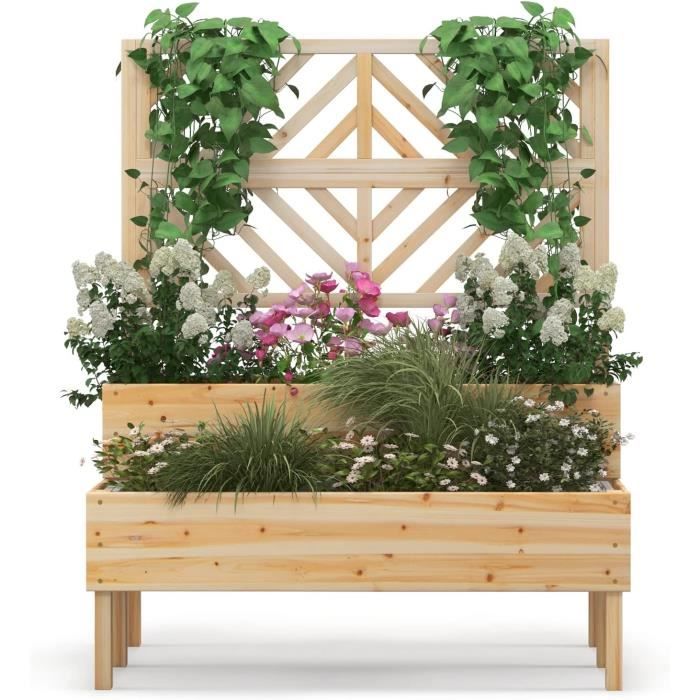 tillvex® Jardinière surélevée en Bois avec 4 étages | Jardinière de