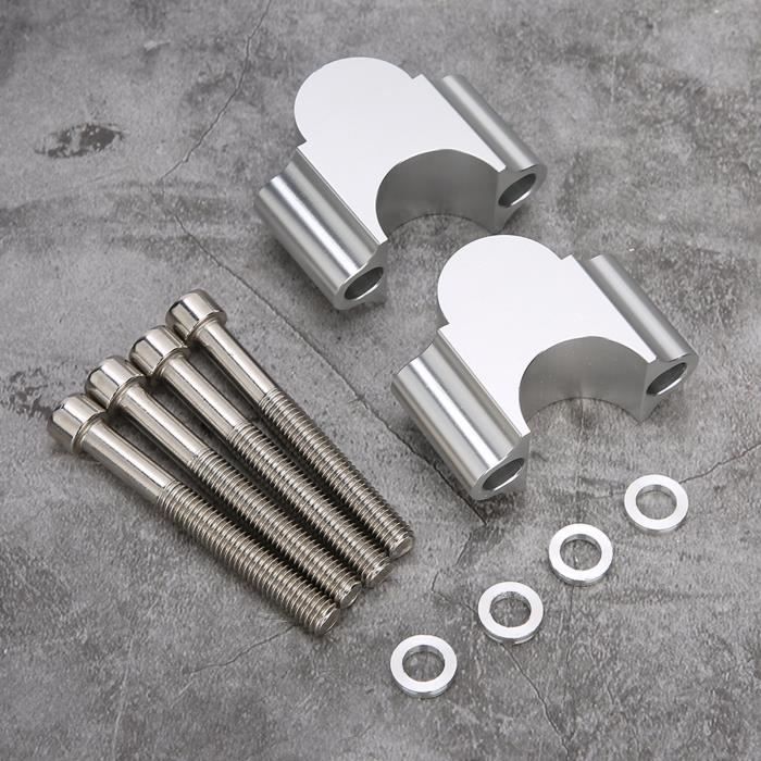 Accessoire Moto Réglage Posture Riser Guidon Moto Universel 22mm - Rehaussement 30mm Recule 20mm - Alliage Aluminium CNC Pack 2 Support Vtc