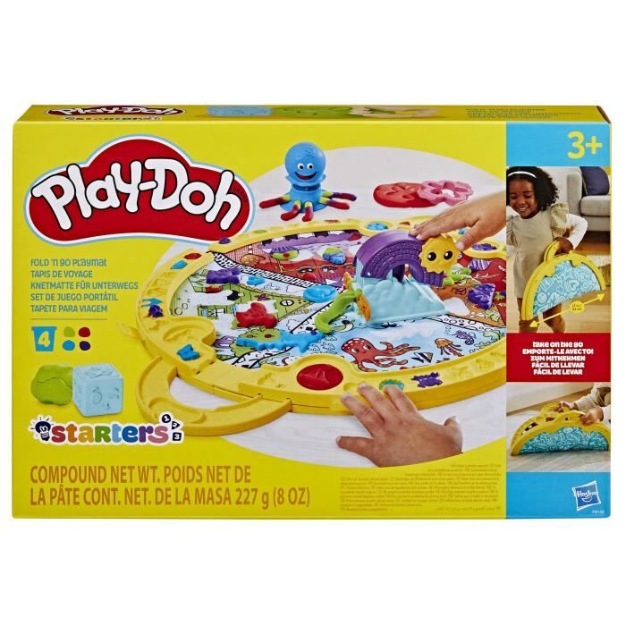 Play-Doh Tapis de voyage coffret Découverte avec pâte à modeler loisirs artistiques jouets pour enfants à partir de 3 ans