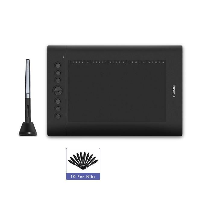 Huion H610pro V2 Tablette Graphique Avec Stylet Sans Pile Et 8192 Niveaux De Pression Fonction D Inclinaison 8 Boutons Pression Prix Pas Cher Cdiscount