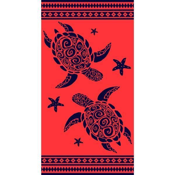 drap de plage bain xl calypso tortues corail bleu 90x170cm 100 coton haute qualite tres absorbante toucher velours cdiscount maison