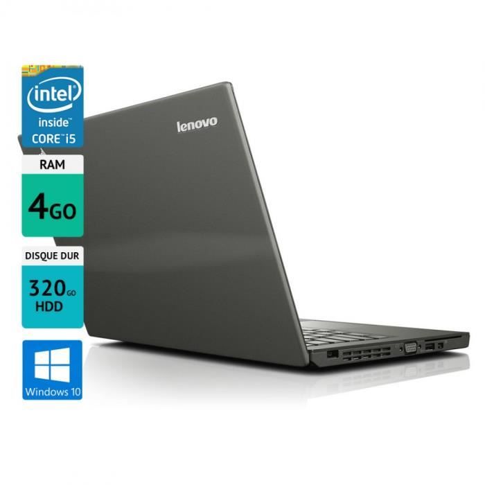 Top achat PC Portable Pc portable Lenovo thinkpad X240 12,5" 4GO HDD 320GO Windows 10 gris pas cher