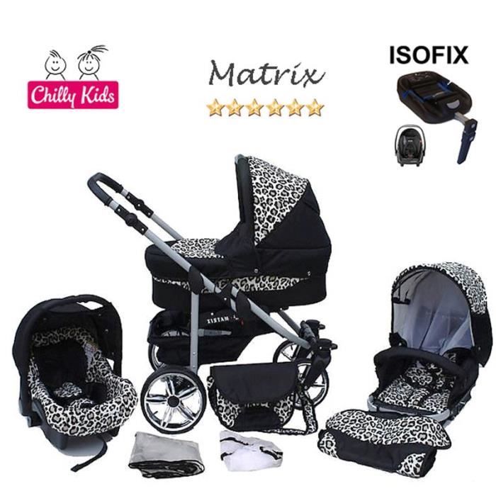 Matrix 2 Poussette Trio ISOFIX Nacelle Siège Auto Poussette Canne Parasol  22 noir & fleurs - Cdiscount Puériculture & Eveil bébé