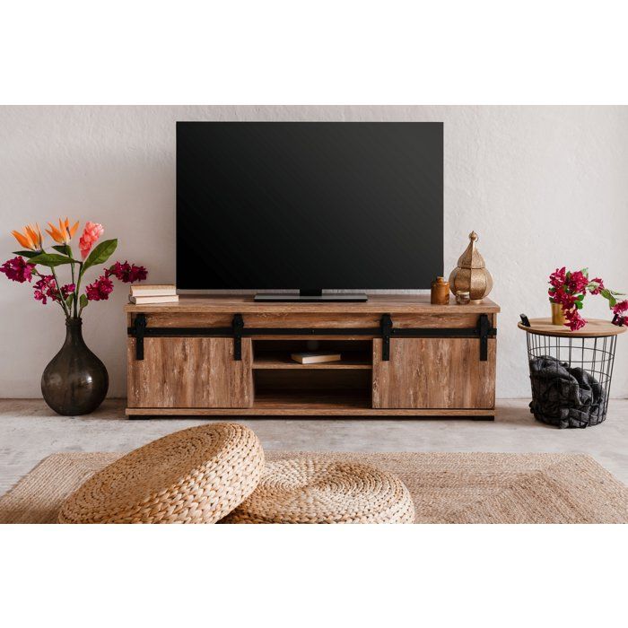  Meuble TV - MARRAKESCH - Ch&ecirc;ne - 160 x 50 x 40 cm