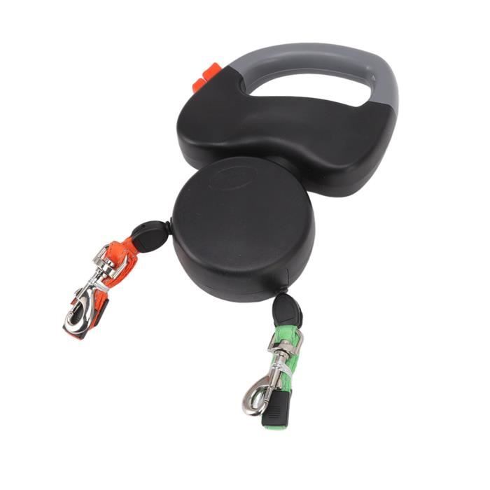 Meilleurs prix pour minifinker Laisse Rétractable pour chien double enrouleur automatique pour marche avec 2 chiens (noir)