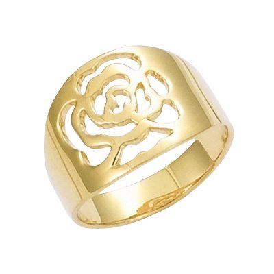 Bague Fleur Rose Amour Plaqué Or