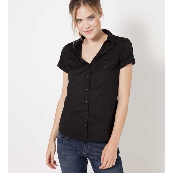 Camaieu - Chemise femme en coton CLOVIS MC NOIR Noir - Achat / Vente chemise - chemisette - Bientôt le Black Friday Cdiscount Camaieu - Chemise femme en coton CLOVIS MC NOIR Noir - Achat / Vente chemise - chemisette - Bientôt le Black Friday Cdiscount