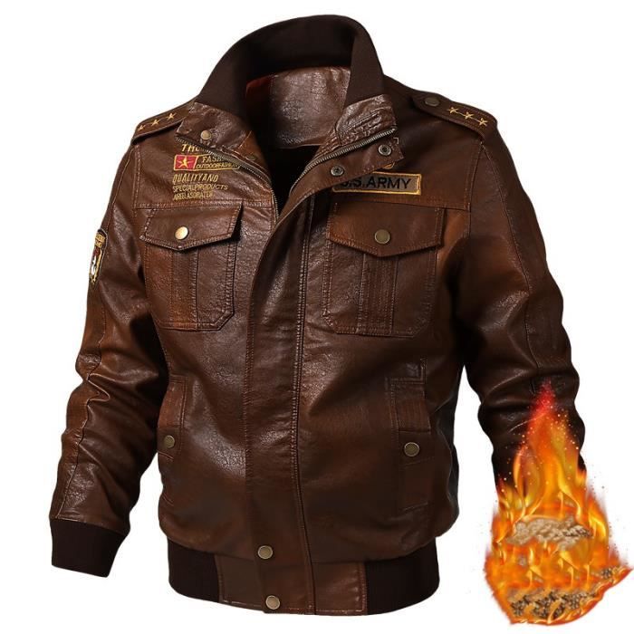 Manteau hiver cuir homme 2025