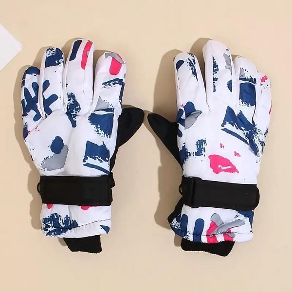 Gants De Ski Enfants Motif Dinosaure - Chauds, Imperméables Et Antidérapants - Tailles 2-9 Ans