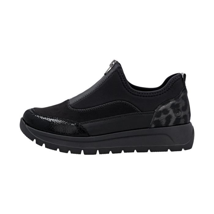 Basket à Zip - REMONTE - Lagro - Noir-Combi - Compensé - Femme - Synthétique