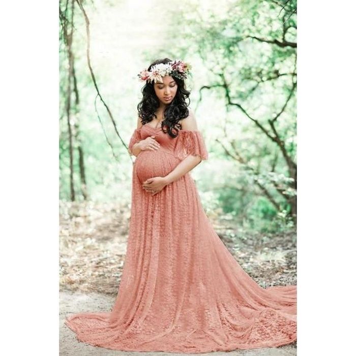Couleur De Lotus Robe De Maternit Longue Tenue De Grossesse En