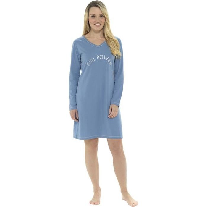Chemise de nuit - Femme Bleu denim - Cdiscount Prêt-à-Porter