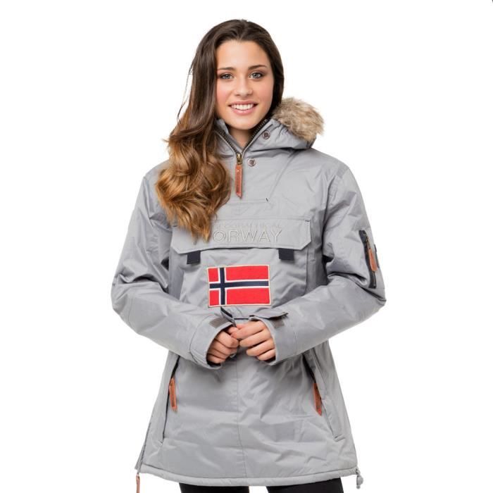 Doudoune GEOGRAPHICAL NORWAY AUBERGINE - Femme - Manches longues - Gris clair