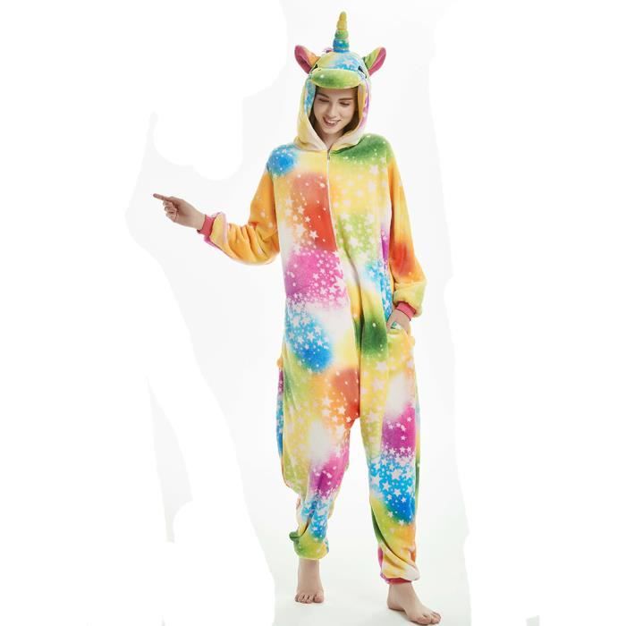 Combinaison animaux pyjama Femme et Homme grenouillere adulte ado cartoon chemise de nuit FBC116 jaune