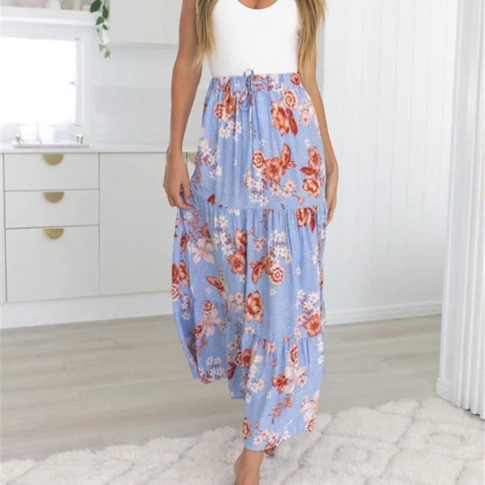 Jupe Longue Femme Léopard - Taille élastique, Ligne A, Décontractée, Pour Automne Et Festivals