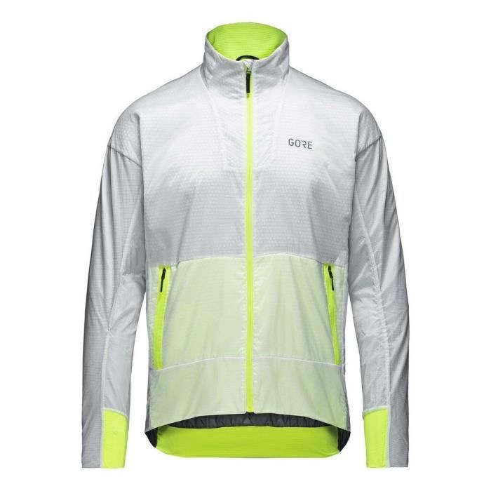 veste imperméable gore drive - blanc - xl - homme - running - manches longues - imperméabilité - respirant