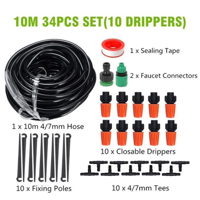 116pcs Micro Irrigation Goutte à Goutte Kit Arrosage Automatique, 30M