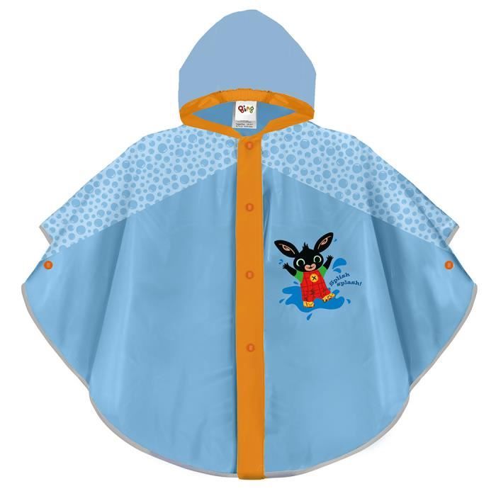 Poncho Impermeable Para Niña PERLETTI - Con Capucha, Cremallera, Reflectantes, Edad 3-6 Años, Ligero Y Cortaviento