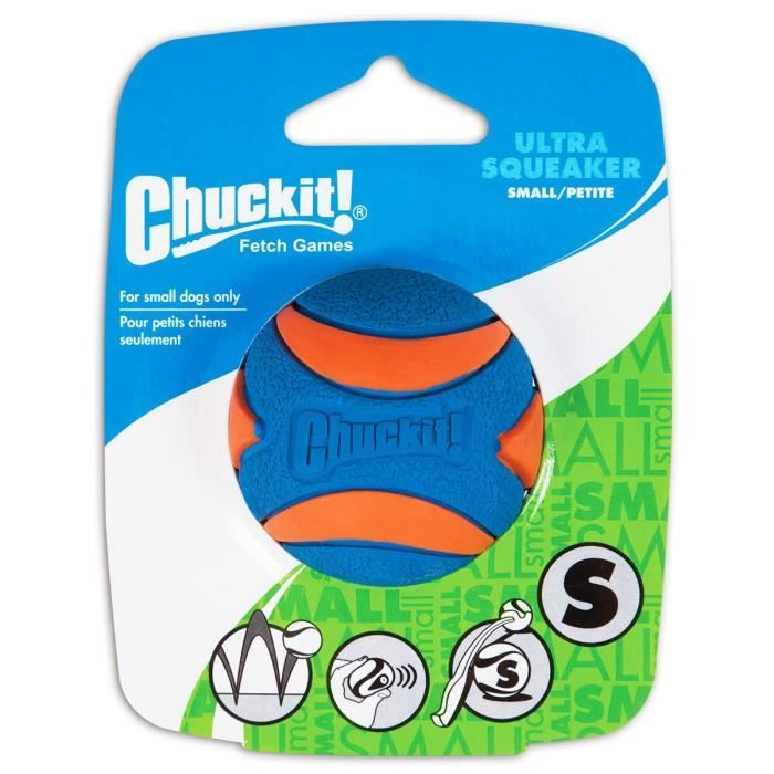 Comparer les prix de CHUCKIT! Ultra squeaker Balle avec sifflet S en caoutchouc Ø 5cm - Pour chien