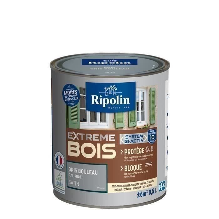 RIPOLIN Peinture pour pour Bois Intérieur & Extérieur - Gris Bouleau Ral  7040 Satin, 0,5L - Achat / Vente peinture - vernis Peinture Gris bouleau  0,5 L - Cdiscount