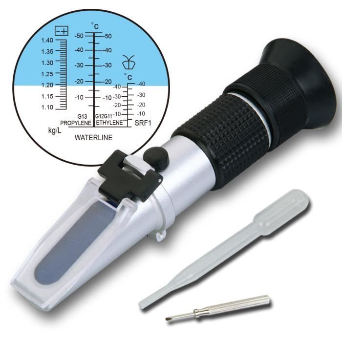 Réfractomètre Antigel Glycol Propylène Éthylène Batterie Acide - Mesure -40~0°C Avec ATC