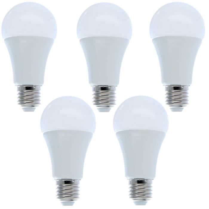 5 Ampoules LED E27 blanc froid 12W=100W,de13305 Cdiscount Maison