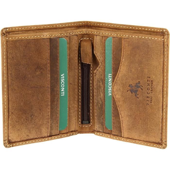 Porte Cartes de Crédit en Cuir Vert - Hibate - Z538 - RFID Blocage