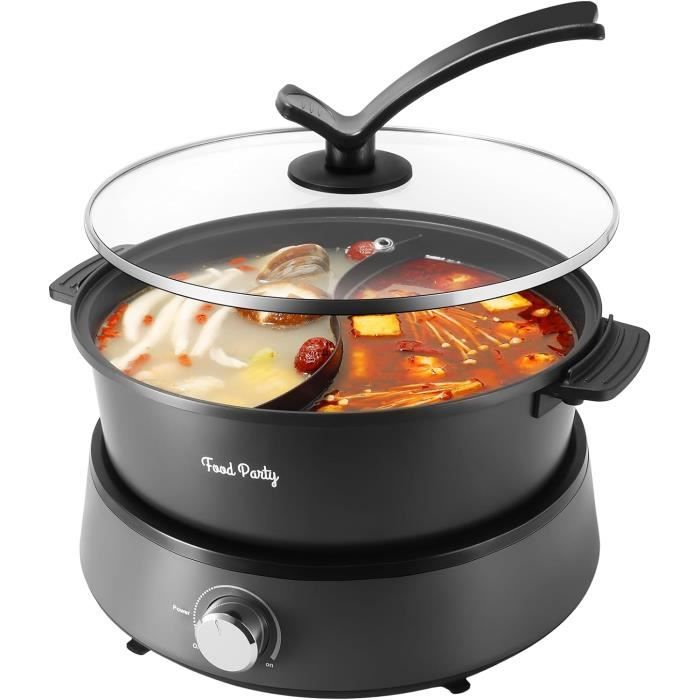 Tefal appareil à wok et Fondue pour 8 personnes 1200W noir gris - Appareil à fondue