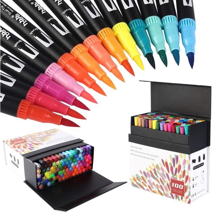 Boîte 18 feutres Color Emotion, pointe pinceau 1.0-8.0mm 18 couleurs,  pointe douce pour le dessin et effet pinceau pour la peinture - Cdiscount  Beaux-Arts et Loisirs créatifs