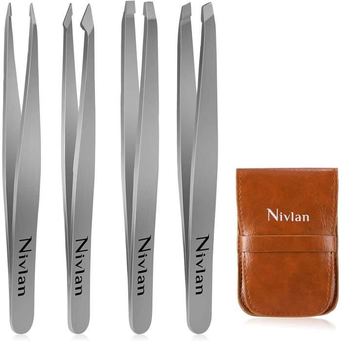 Pince à épiler, Nivlan Lot de 4 Pince à épiler Professionnelle en Acier — free download