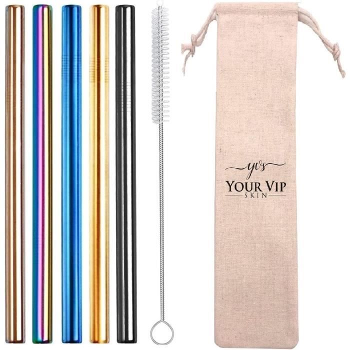 8 Pailles En Verre Réutilisables Avec Fruits 3D + 2 Brosses - Pour Bubble Tea, Smoothies, Cocktails - 12