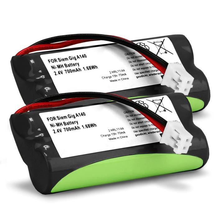 2x Batterie pour Siemens Gigaset A120 A14 A140 A145 A160 A165 A245 A240