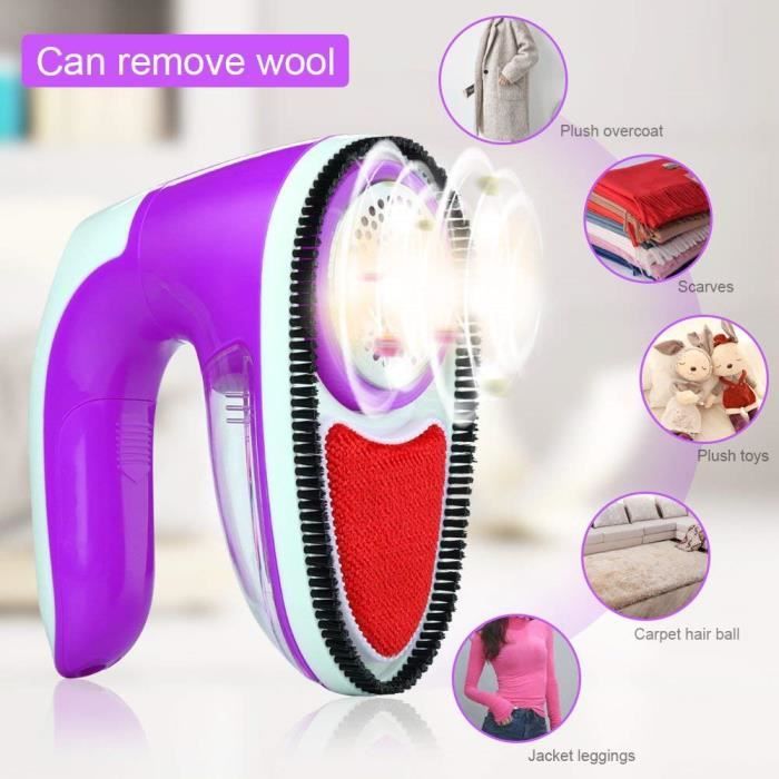 Rasoir Anti-bouloche Electrique Rechargeable Fluff Fuzz Bobble Remover anti-peluche /électriques pour Chandails Rasoir Tissu Pull Laine Purple