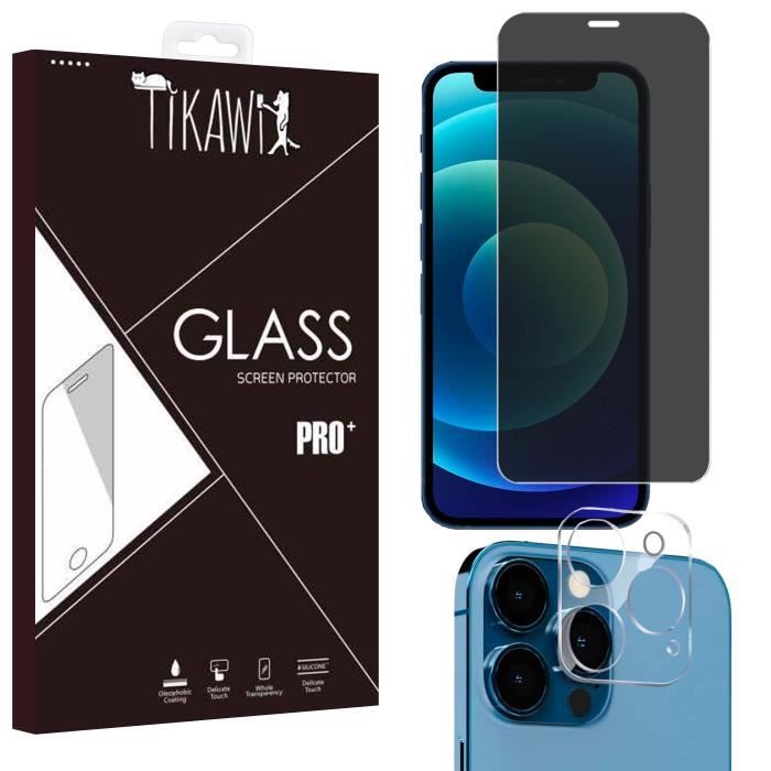 Protection écran + Caméra En Verre Trempé Anti-espion Pour IPhone 13, 12, 11 Pro Max - Transparent, Anti-choc