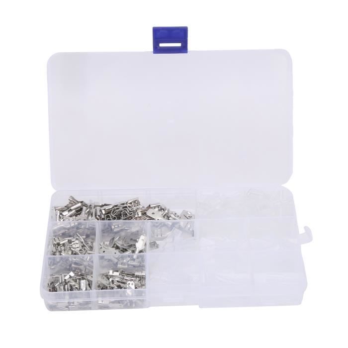 Kit 1200 Pièces Bornes à Sertir 22-10 AWG - Connecteurs à Virole Isolés 8 Tailles - Pour électricité Auto, Moto, Bateau, Bricolage - Boîte De Rangement Incluse - 9