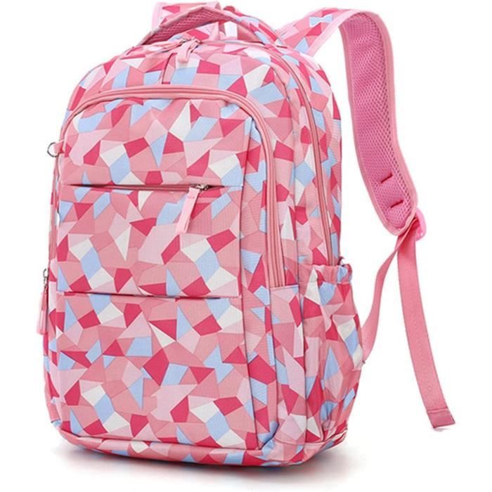 Wadirum Sac à Dos Stylé Noir Avec Rose Pour Ados Filles, Étudiantes Et Femmes - Daypack Voyage Et École