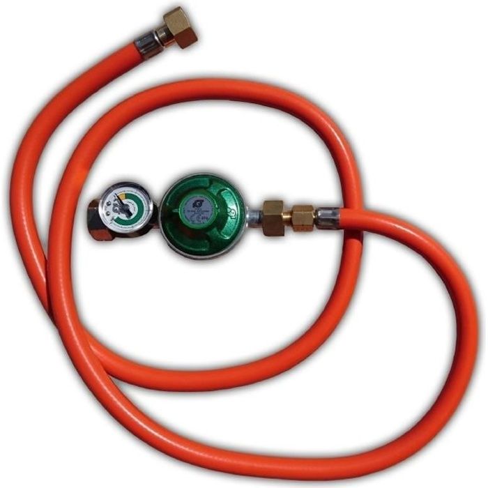 Kit Régulateur De Pression WilTec - 700mbar, Tuyau 1,5m, Raccords Français - Neuf