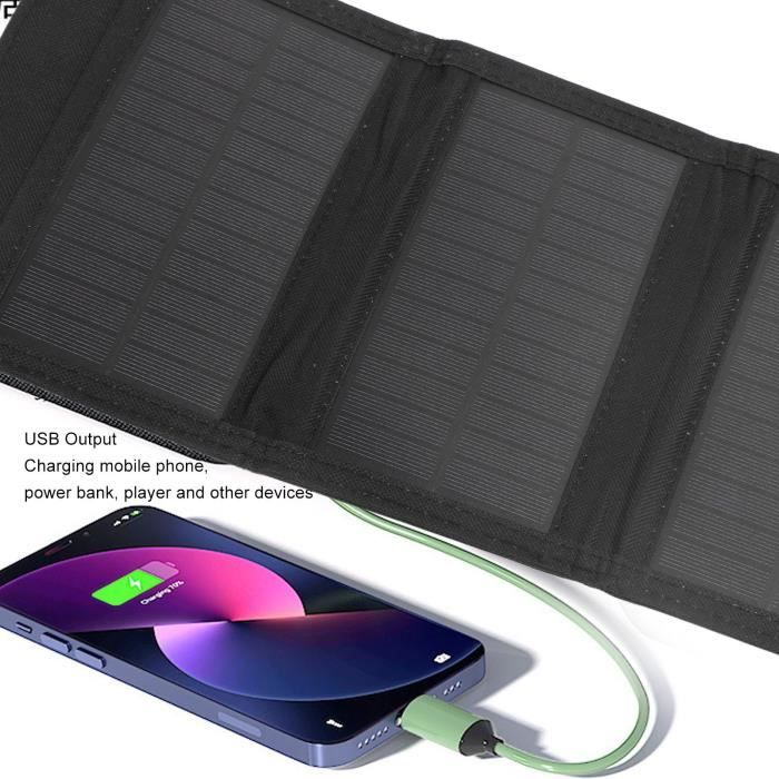 Panneau Solaire Portable USB 2.5W - Chargeur Solaire Pour Téléphone - Design Compact Noir - Pour Extérieur