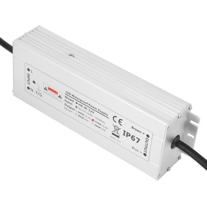 Pilote de LED, transformateur d'alimentation LED étanche IP67
