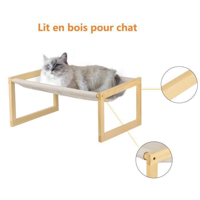 Comparer les prix de Lit pour Chat en tissu, Hamac d'intérieur en Bois 50x40x25cm, Willonin® Habitat pour Chats, Chiots, Lapins, Chatons et Petits Animau