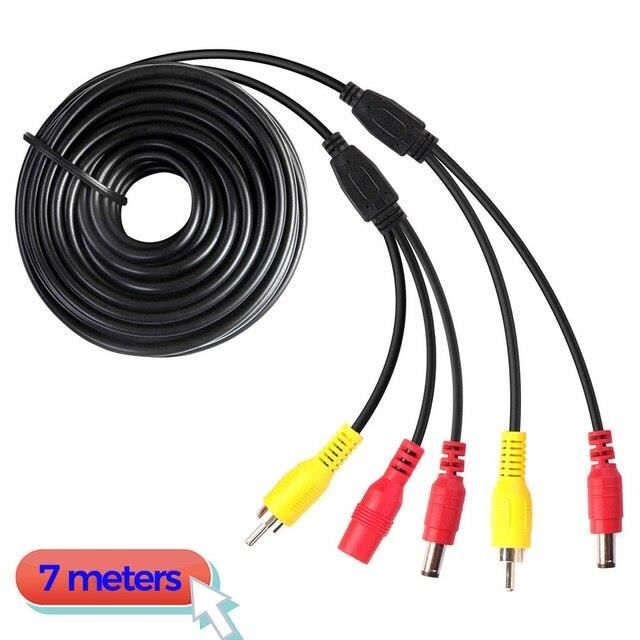 CAMERA DE RECUL,7m cableCâble vidéo RCA pour caméra de recul et moniteur DC2.1, câble